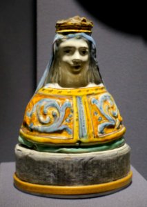 Figure, Italy, perhaps Apulia, early 1600s, maiolica - Museum of Anthropology, University of British Columbia - DSC08959