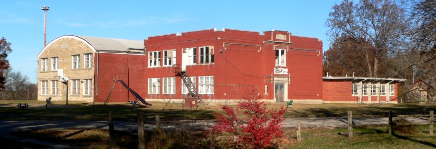 Fulton, Kansas school from SW 2 all