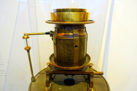 Funck Moderator Float Lamp, c. 1883, brass with five wicks - Cape Ann Museum - Gloucester, MA - DSC01355