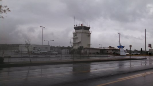 Fullerton Municipal Airport in the rain