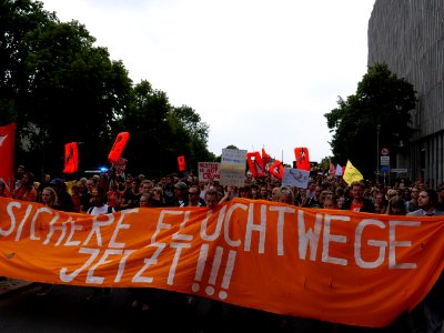 Front of the Seebrücke demonstration Berlin 06-07-2019 80