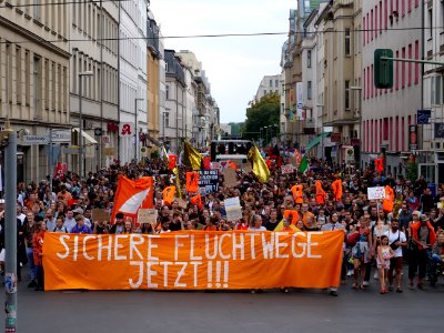 Front of the Seebrücke demonstration Berlin 06-07-2019 42