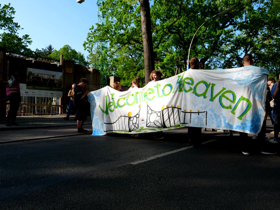 Front banner of the 1st may demonstration Grunewald 2019 15