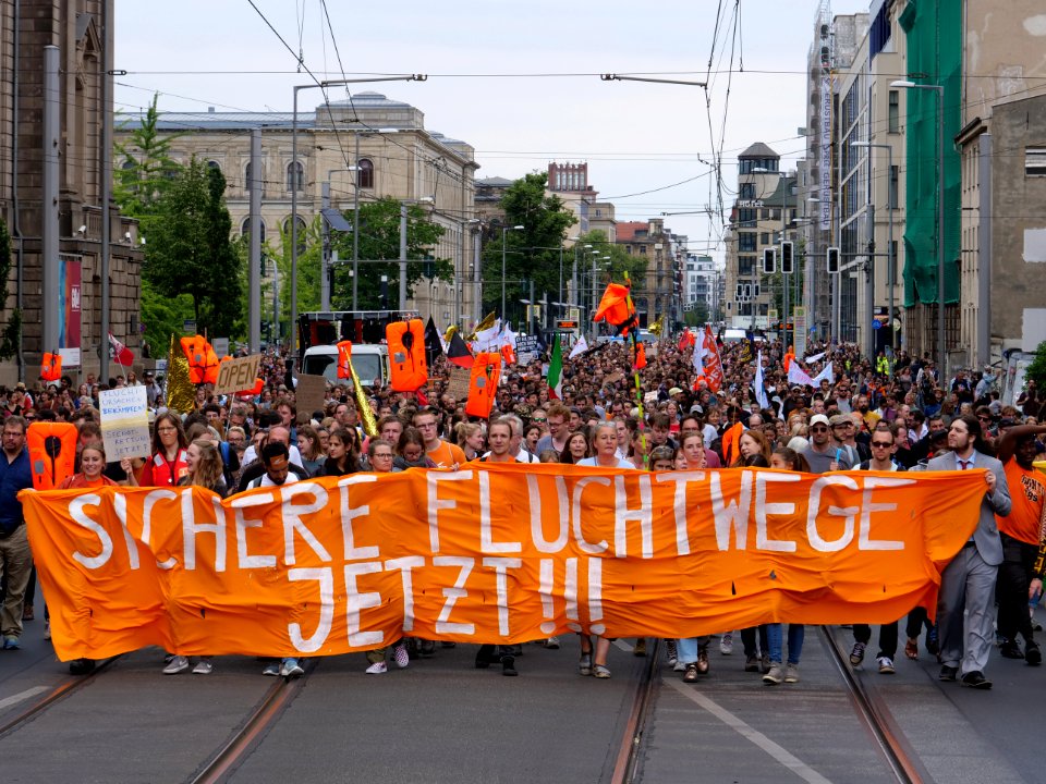 Front of the Seebrücke demonstration Berlin 06-07-2019 57