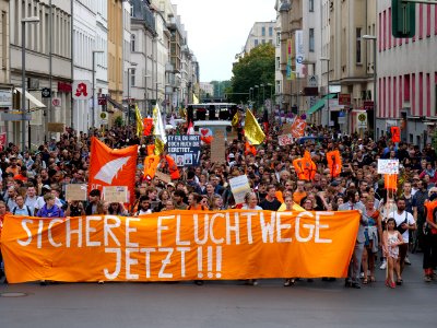 Front of the Seebrücke demonstration Berlin 06-07-2019 41