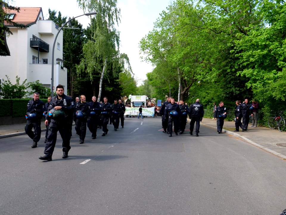 Front banner of the 1st may demonstration Grunewald 2019 06