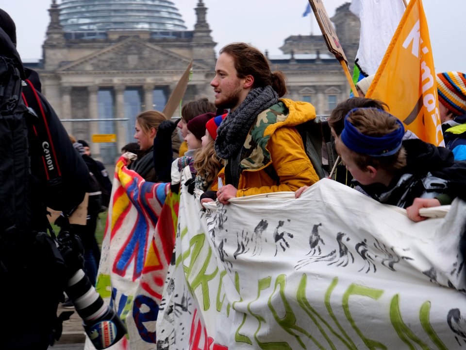 Front banner of the FridaysForFuture Demonstration 25-01-2019 Berlin 38
