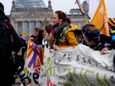 Front banner of the FridaysForFuture Demonstration 25-01-2019 Berlin 38
