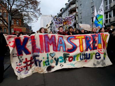 Front banner of the FridaysForFuture Demonstration 25-01-2019 Berlin 18