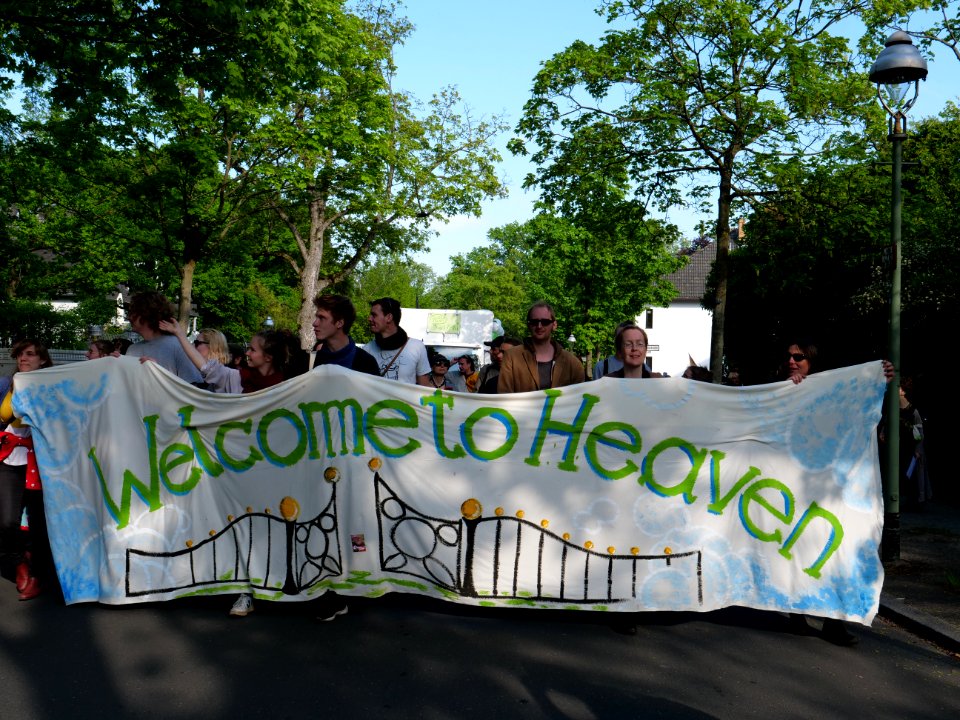 Front banner of the 1st may demonstration Grunewald 2019 16