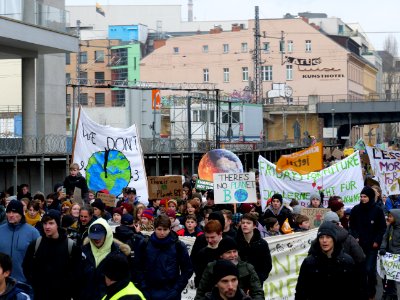 Front banner of the FridaysForFuture Demonstration 25-01-2019 Berlin 31