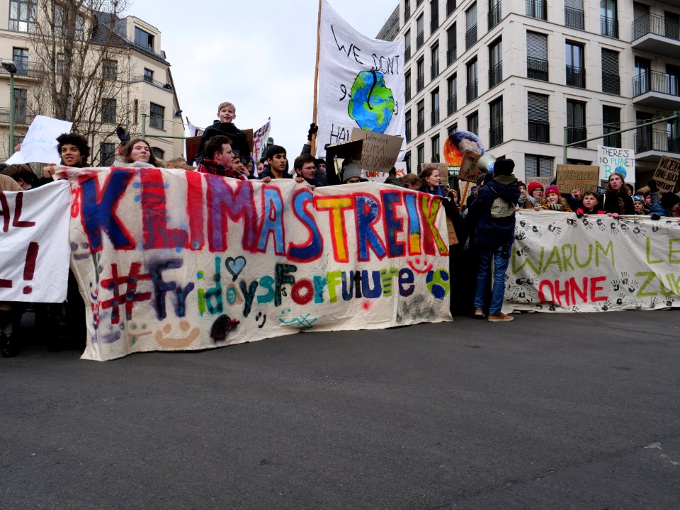 Front banner of the FridaysForFuture Demonstration 25-01-2019 Berlin 22
