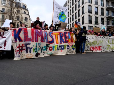Front banner of the FridaysForFuture Demonstration 25-01-2019 Berlin 22