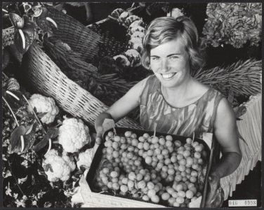 Fruit, meisjes, groenten, praalwagens, Bestanddeelnr 046-0998