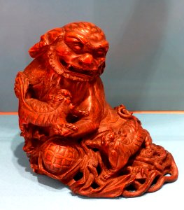 Fu Dog, China, Qing dynasty, 18th century AD, bamboo - Spurlock Museum, UIUC - DSC05965