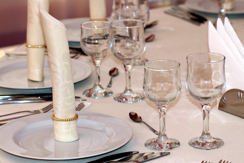 Glasses cutlery decoration