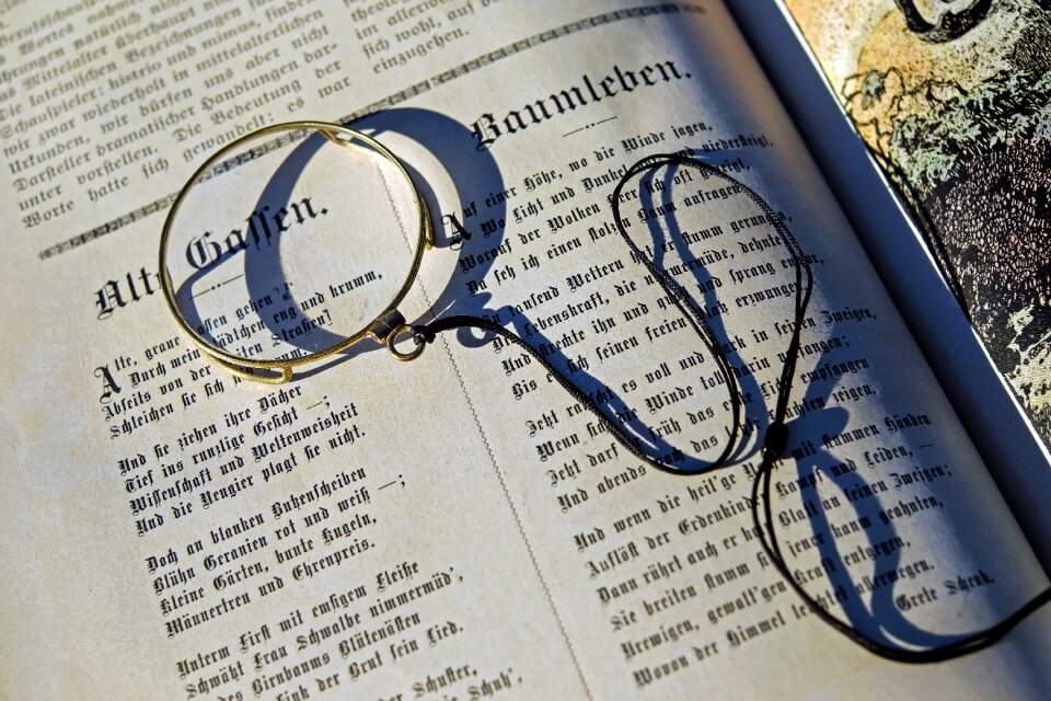 Glass larger view reading aid