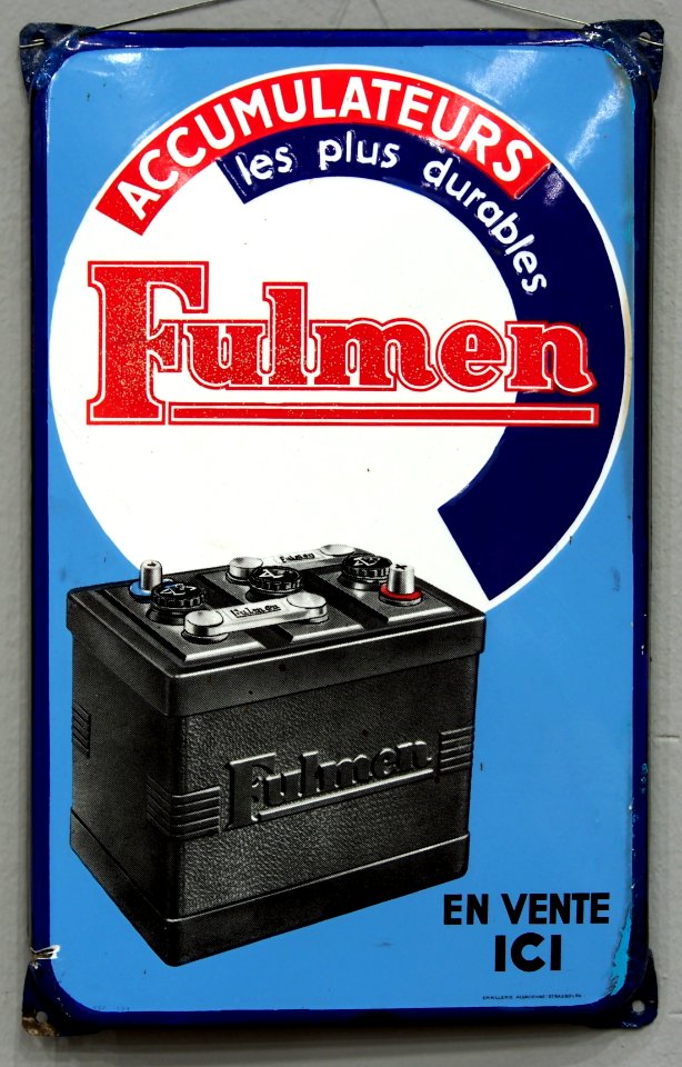 Fulmen accumulateurs emaille reclamebord