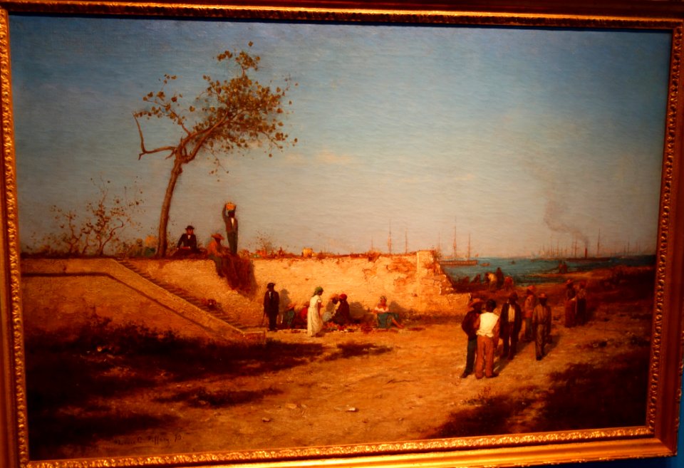 Fruit Vendors Under the Sea Wall at Nassau, New Providence, by Louis Comfort Tiffany, 1870, oil on canvas - New Britain Museum of American Art - DSC09725