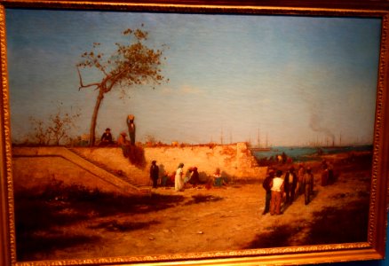 Fruit Vendors Under the Sea Wall at Nassau, New Providence, by Louis Comfort Tiffany, 1870, oil on canvas - New Britain Museum of American Art - DSC09725