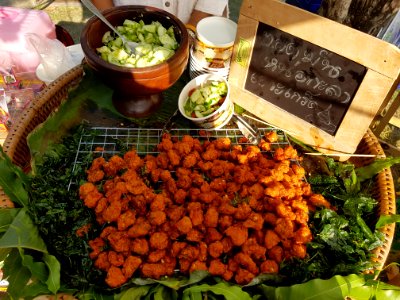Fried torch-ginger patties - Bangkok National Museum - 2017-04-22 (001)