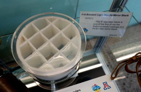 Frit-bonded light-weight mirror blank, 6 inch diameter, probably 1970 - College of Optical Sciences - University of Arizona - Tucson, AZ - DSC08627 photo