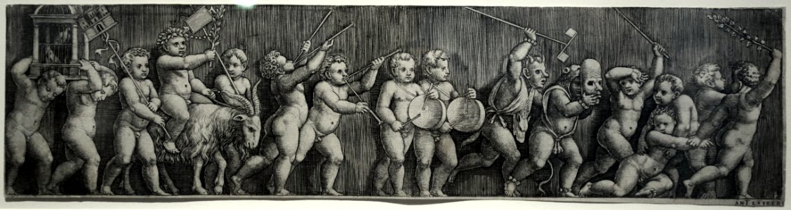 Frieze with a Child Riding a Goat, by the Master of the Die, engraving - National Museum of Western Art, Tokyo - DSC08248