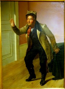 Friedrich Moller as Schuster Knierrim in Der böse Geist Lumpazivagabundus by Johann Nepomuk Nestroy, by A. Barthel, 1800-1850, oil on canvas - Braunschweigisches Landesmuseum - DSC04856