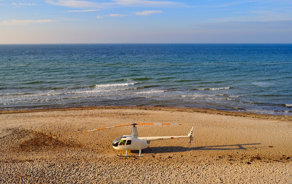 Helicopter beach sea
