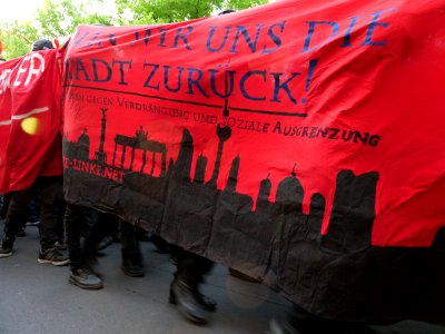 Front banner of the revolutionary 1st may demonstration Berlin 2019 10