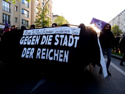 Front banner of the revolutionary 1st may demonstration Berlin 2019 14