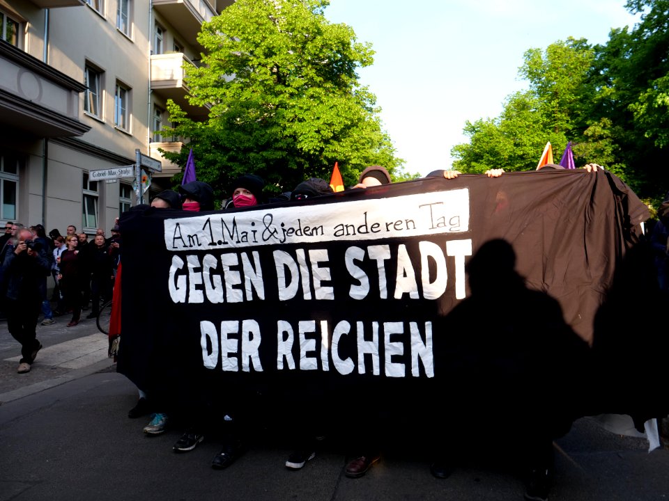 Front banner of the revolutionary 1st may demonstration Berlin 2019 03