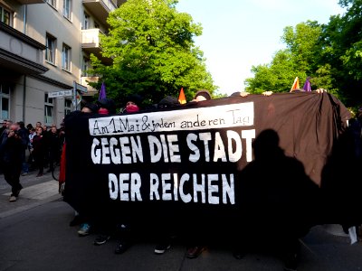 Front banner of the revolutionary 1st may demonstration Berlin 2019 03