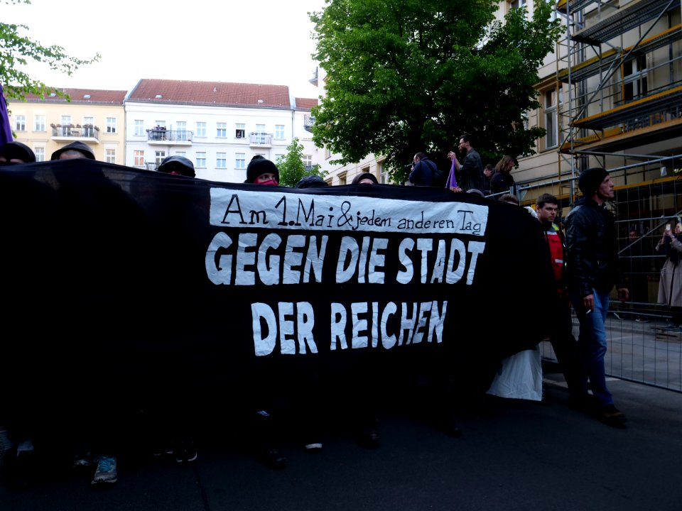 Front banner of the revolutionary 1st may demonstration Berlin 2019 08