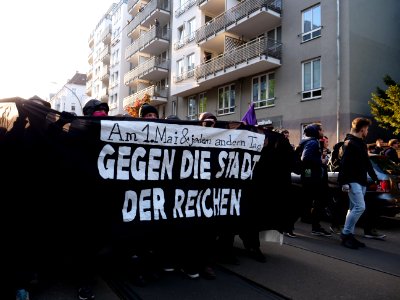 Front banner of the revolutionary 1st may demonstration Berlin 2019 06