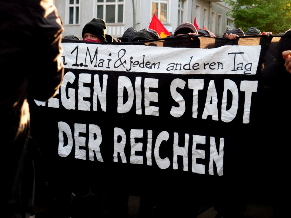 Front banner of the revolutionary 1st may demonstration Berlin 2019 04