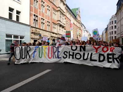Front of the 3rd Global Climate Strike Berlin FridaysForFuture demonstration 44