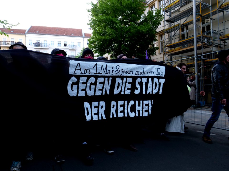 Front banner of the revolutionary 1st may demonstration Berlin 2019 09