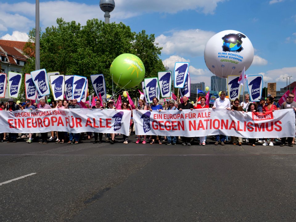 Front of the 1Europafüralle demonstration Berlin 27