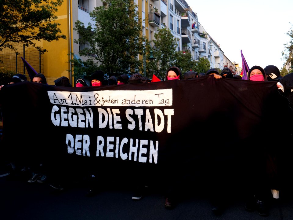 Front banner of the revolutionary 1st may demonstration Berlin 2019 20