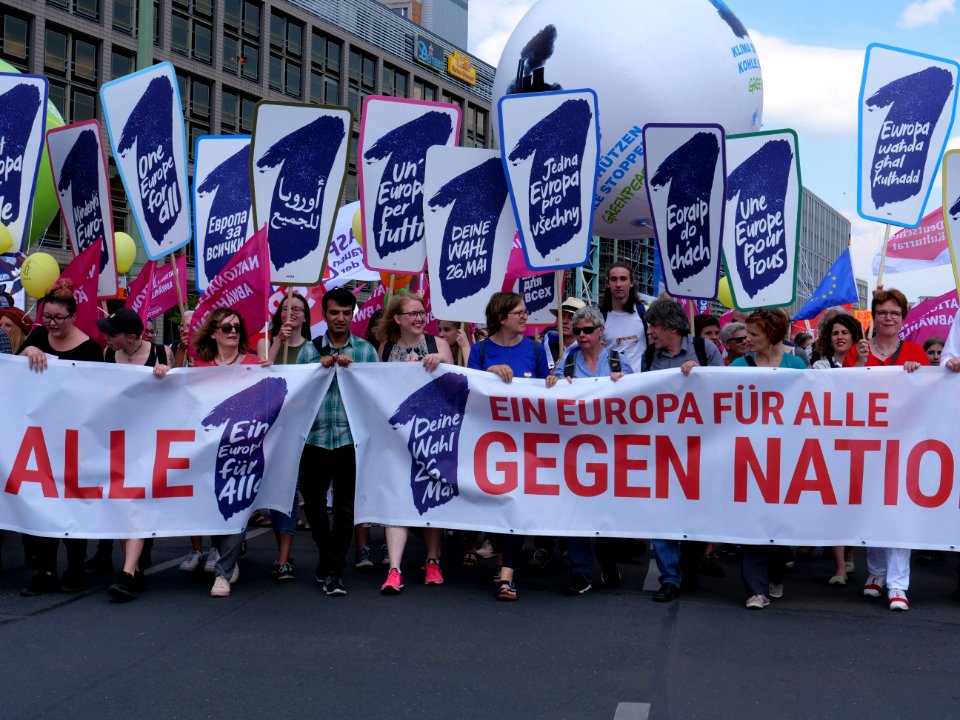 Front of the 1Europafüralle demonstration Berlin 18