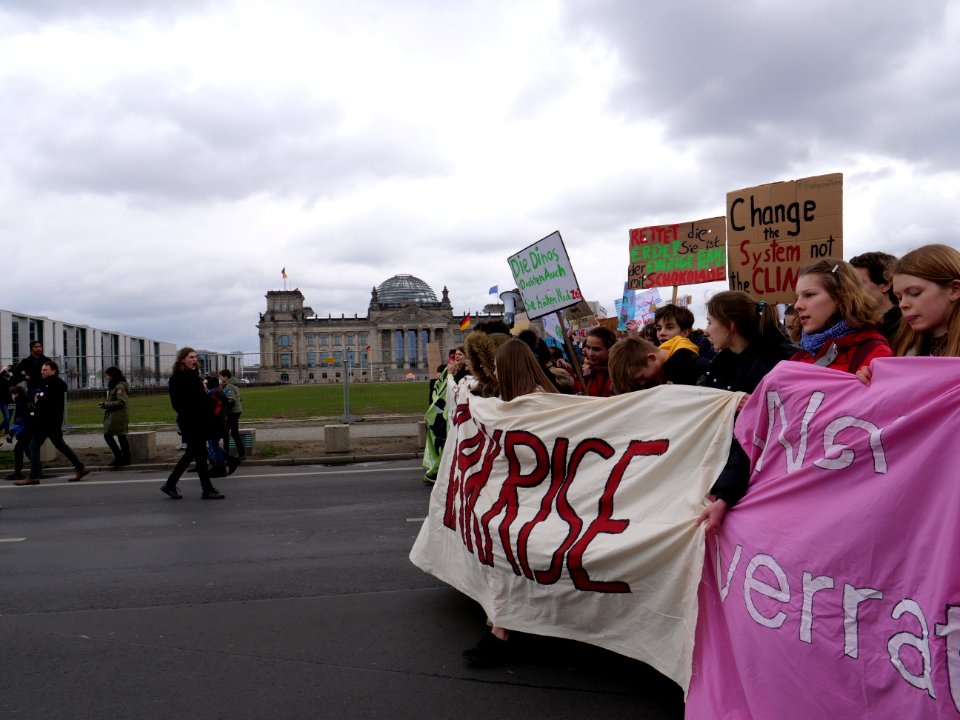 Front banner of the FridaysForFuture demonstration Berlin 15-03-2019 51