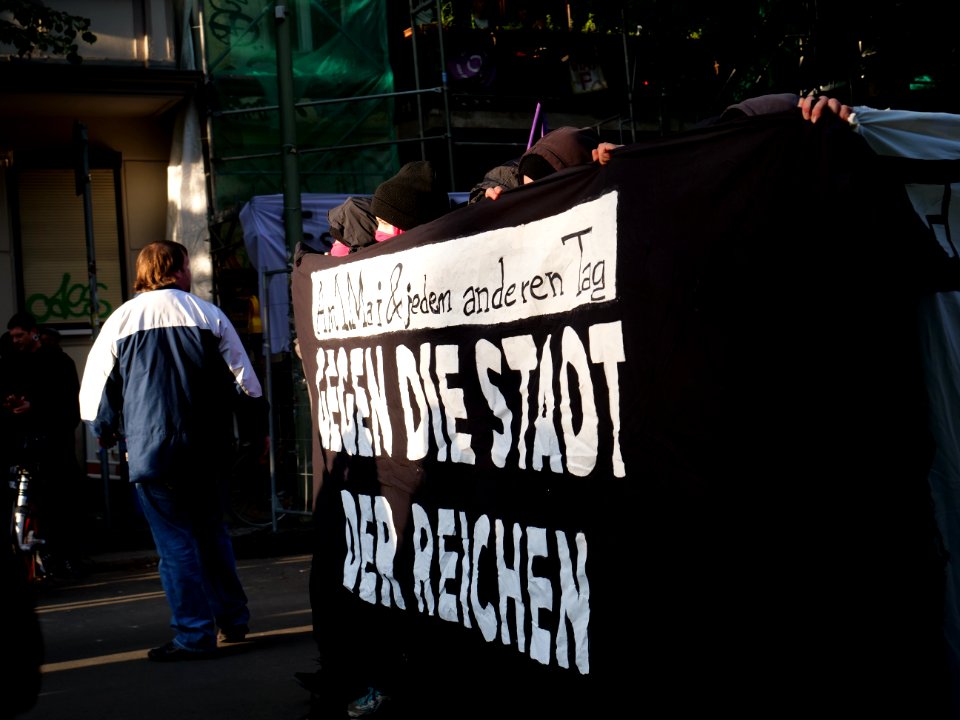 Front banner of the revolutionary 1st may demonstration Berlin 2019 02