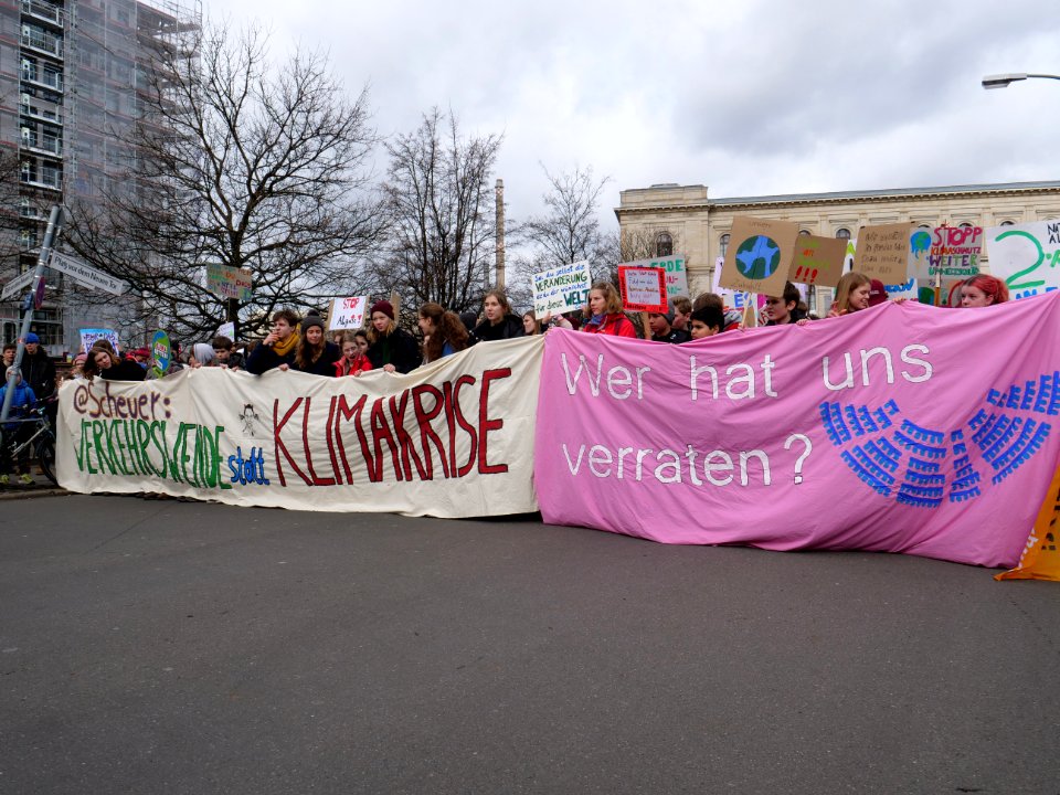 Front banner of the FridaysForFuture demonstration Berlin 15-03-2019 09