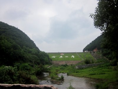 Frontal view of the dam of Hedong Reservoir, Xiangxiang, Hunan, China1
