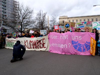 Front banner of the FridaysForFuture demonstration Berlin 15-03-2019 06
