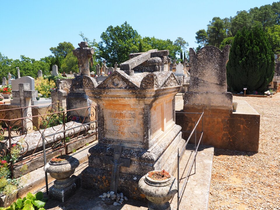 Mourning cemetery graves