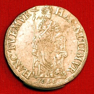 Friesland, zilveren halve driegulden, 1696, Leeuwarden (back)