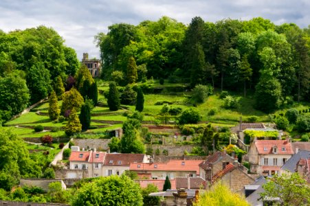 Garden seen from Château de Pierrefonds Oise