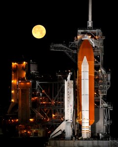 Full moon shuttle space photo